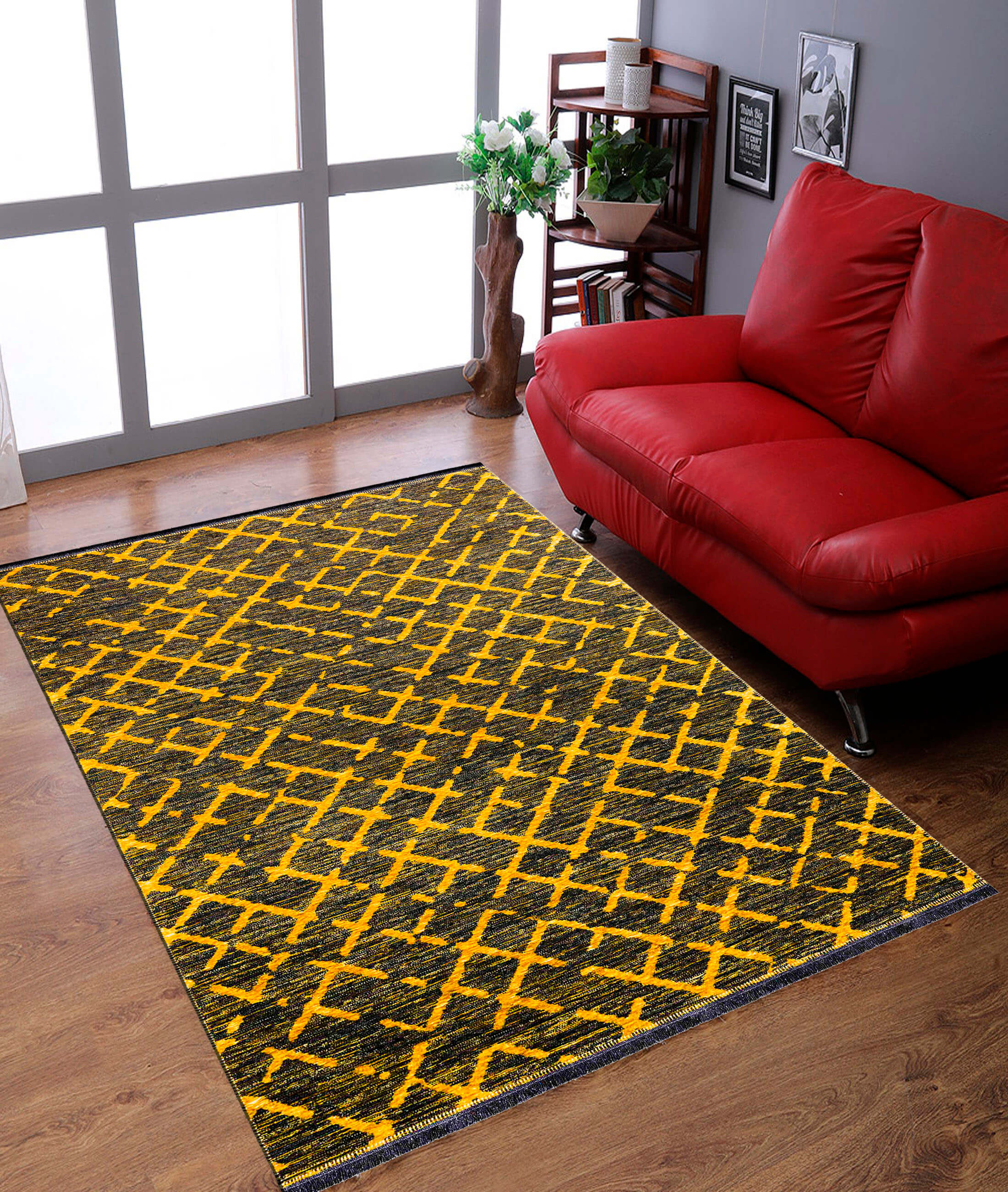 Zen Black Yellow Carpet B3123A